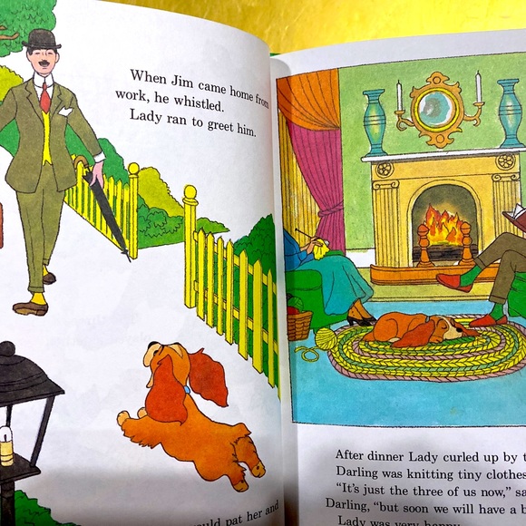 WALT DISNEY PRODUCTIONS PRESENTS LADY AND THE TRAMP VINTAGE 1981 HARDCOVER BOOK - Picture 9 of 13